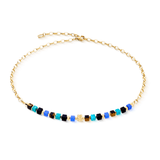 Necklace Cube Mosaic Lagoon - Gold - Lizzy G's Fine Gifts