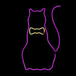 Neon Light Black Cat Metal Decor - Lizzy G's Fine Gifts