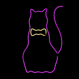 Neon Light Black Cat Metal Decor - Lizzy G's Fine Gifts
