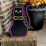 Neon Light Black Cat Metal Decor - Lizzy G's Fine Gifts