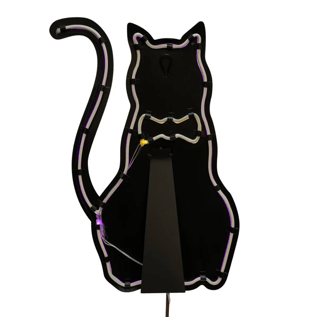 Neon Light Black Cat Metal Decor - Lizzy G's Fine Gifts