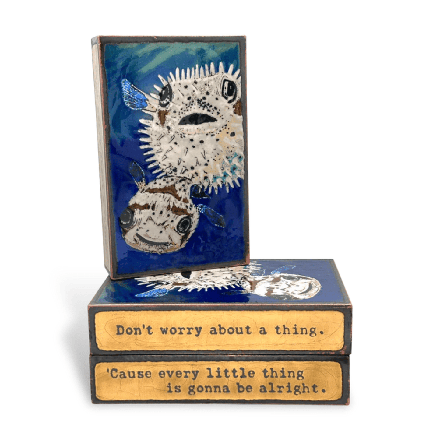 No Worries - 301 - Copper Art Block - Lizzy G's Fine Gifts