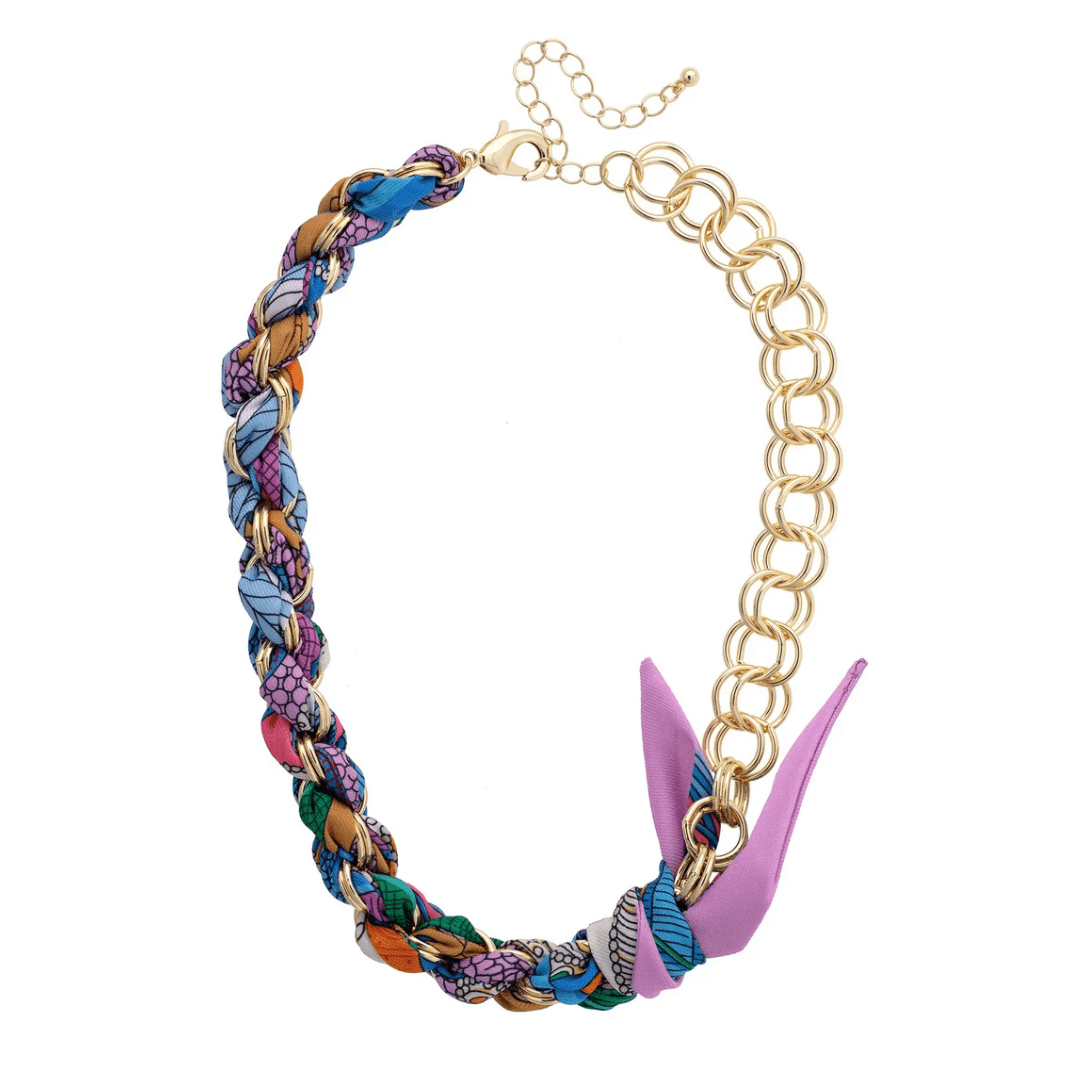 Noelle Chain Scarf Necklace - Multi Colored - Lizzy G's Fine Gifts