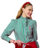 Nutcracker Embroidered Ruffled Blouse - Lizzy G's Fine Gifts