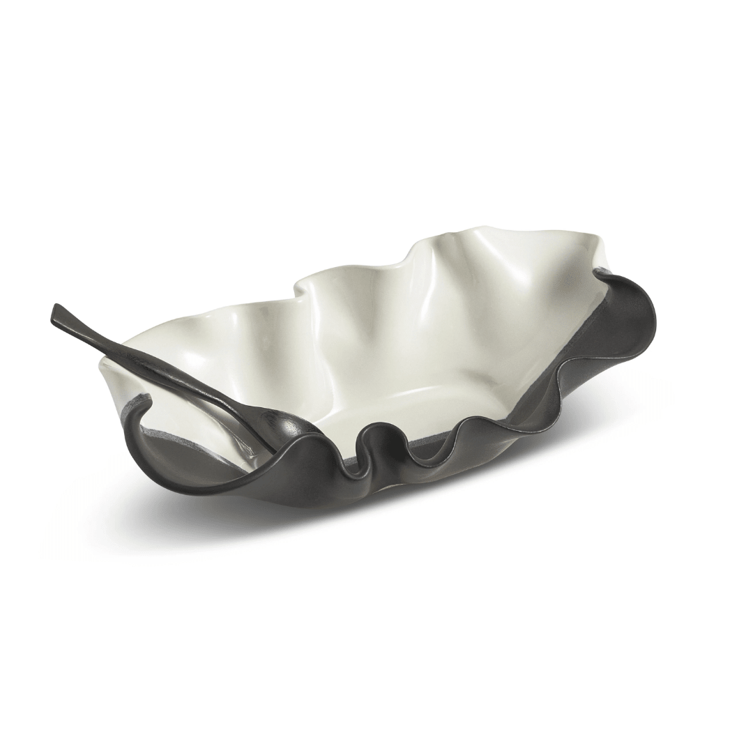 Oblong Pottery Bowl and Spoon - Lizzy G's Fine Gifts