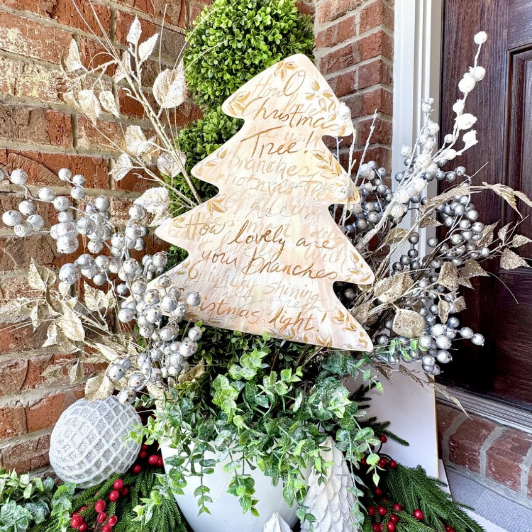 Oh Christmas Tree Tree Metal Decor - Lizzy G's Fine Gifts