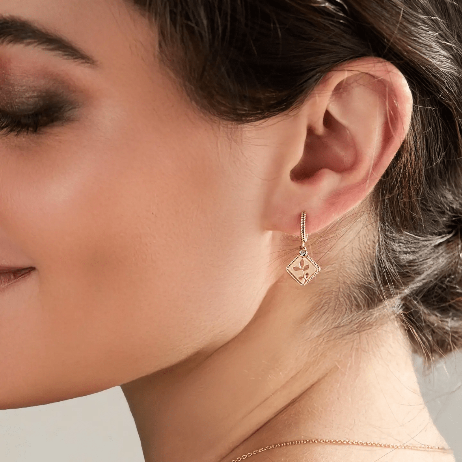Olive Leaf Hoop Earrings - Lizzy G's Fine Gifts