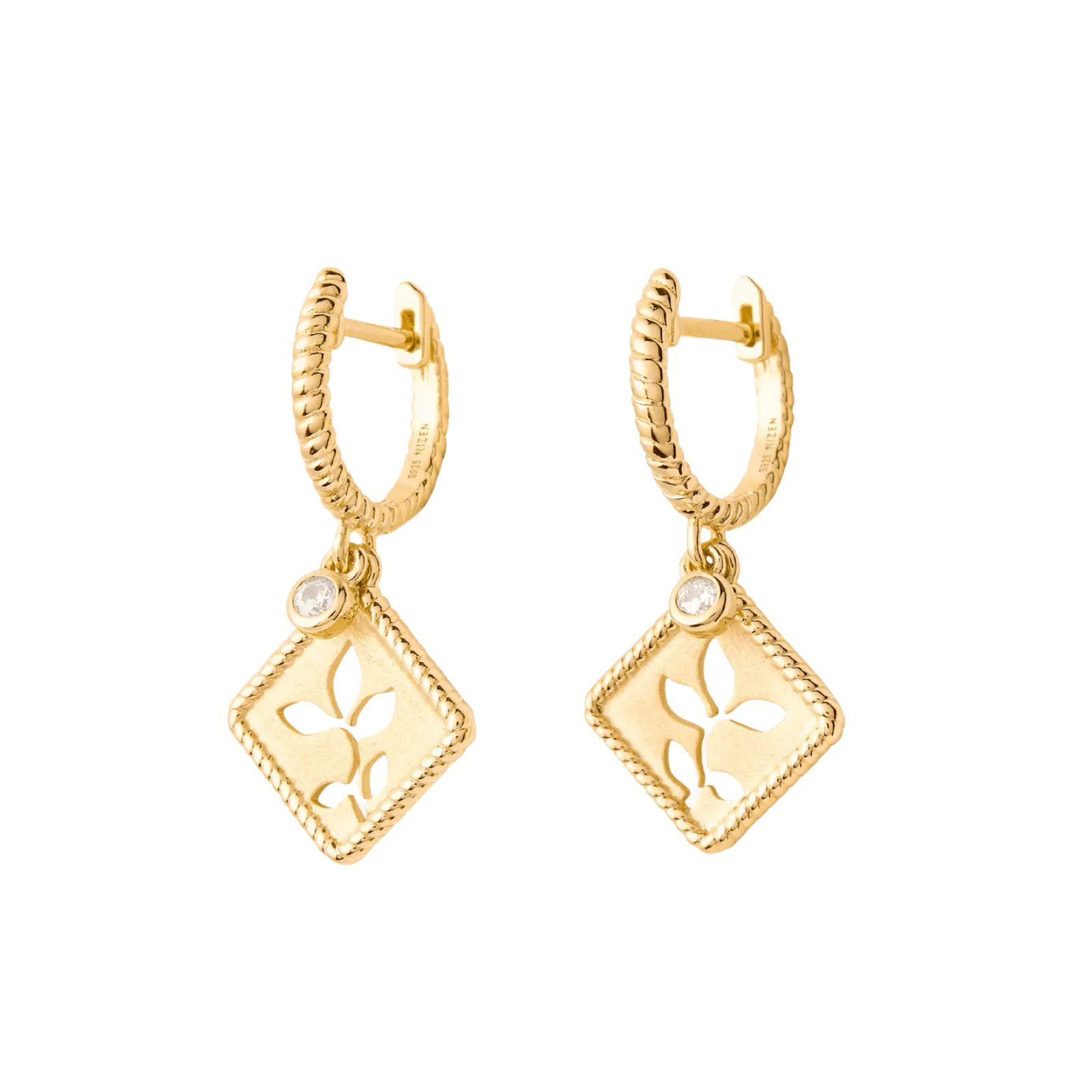 Olive Leaf Hoop Earrings - Lizzy G's Fine Gifts