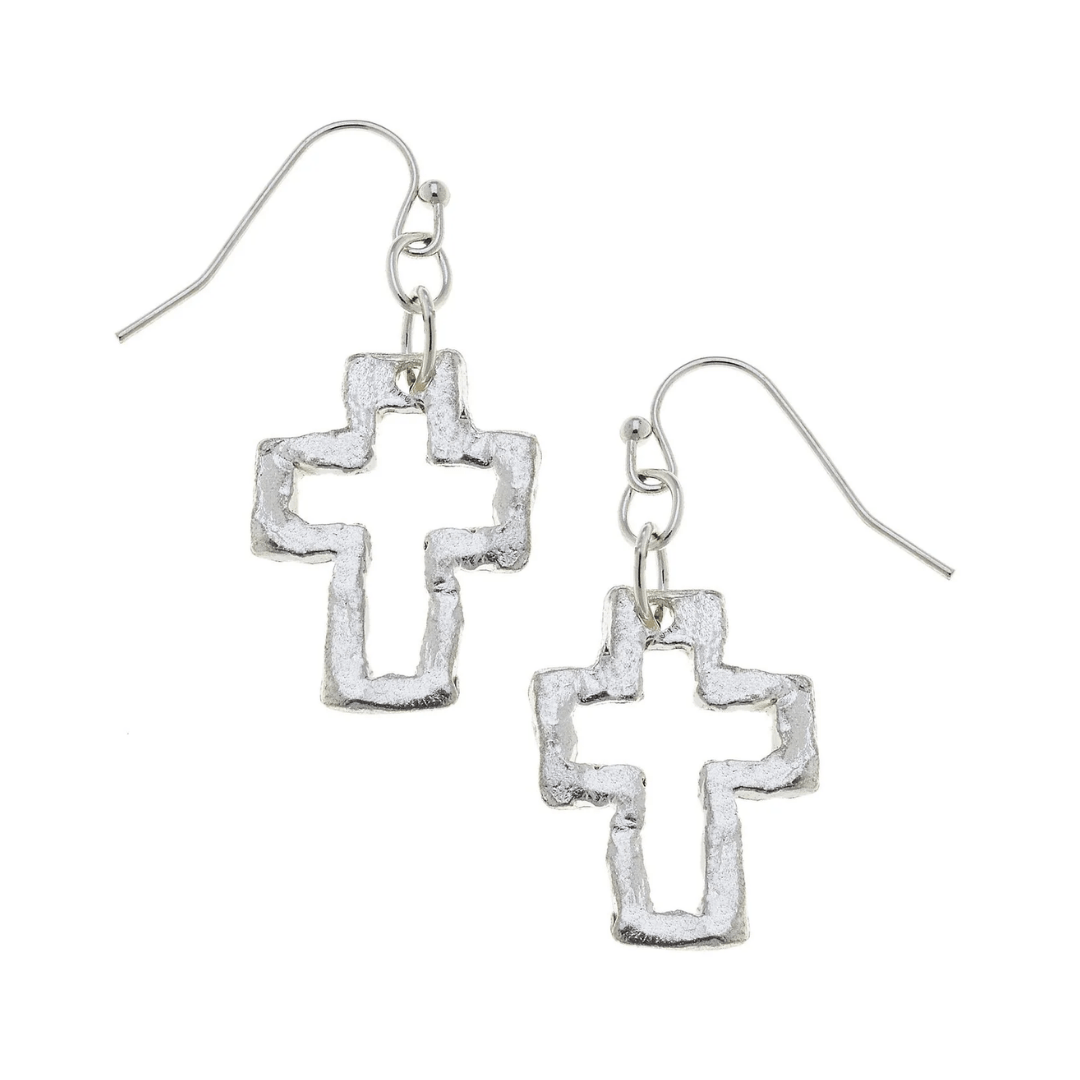Open Cross Earrings - Lizzy G's Fine Gifts