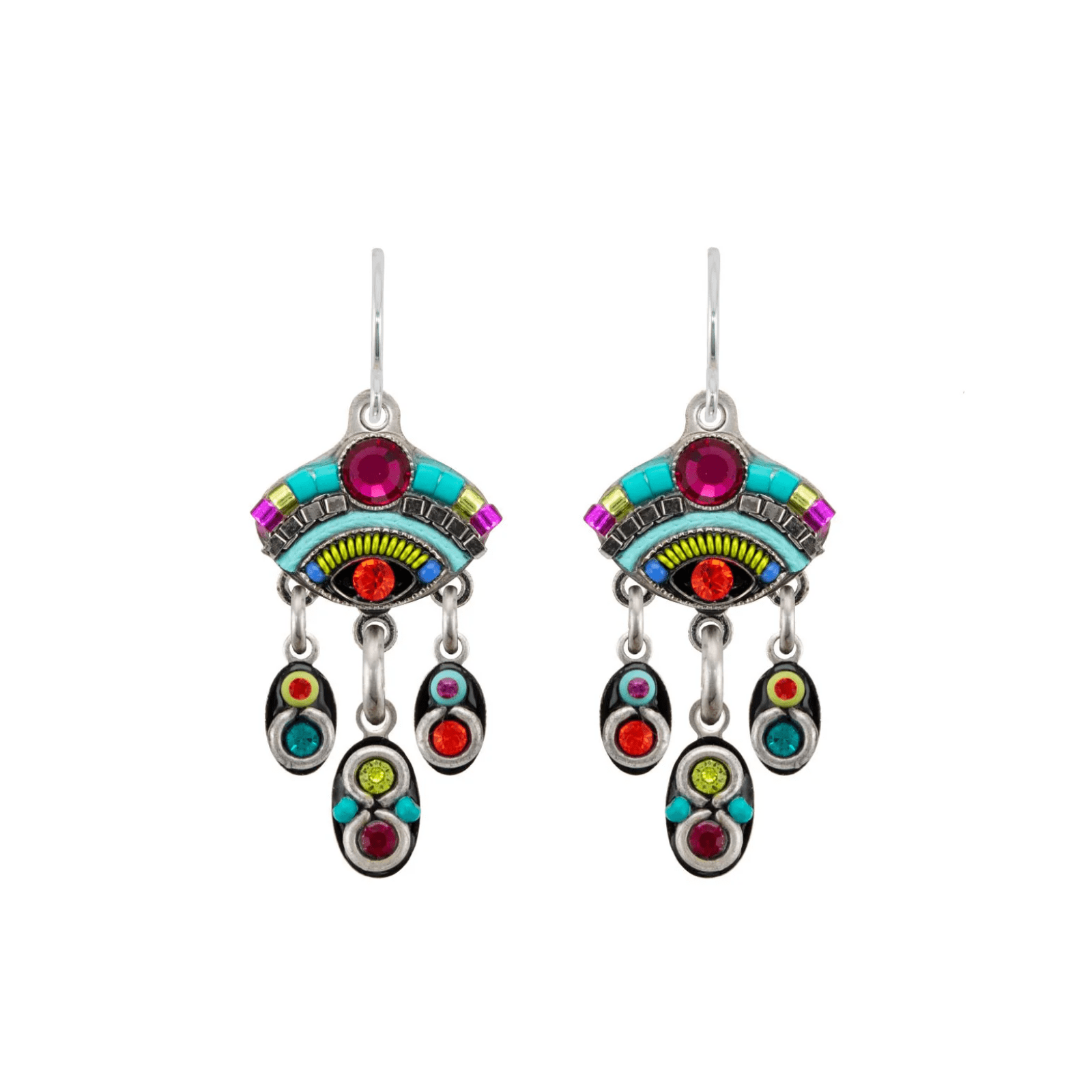 Oval Earrings with Crystal Drops - Lizzy G's Fine Gifts