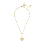 Paperclip Chain Necklace with Heart - Lizzy G's Fine Gifts