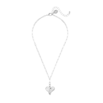 Paperclip Chain Necklace with Heart - Lizzy G's Fine Gifts
