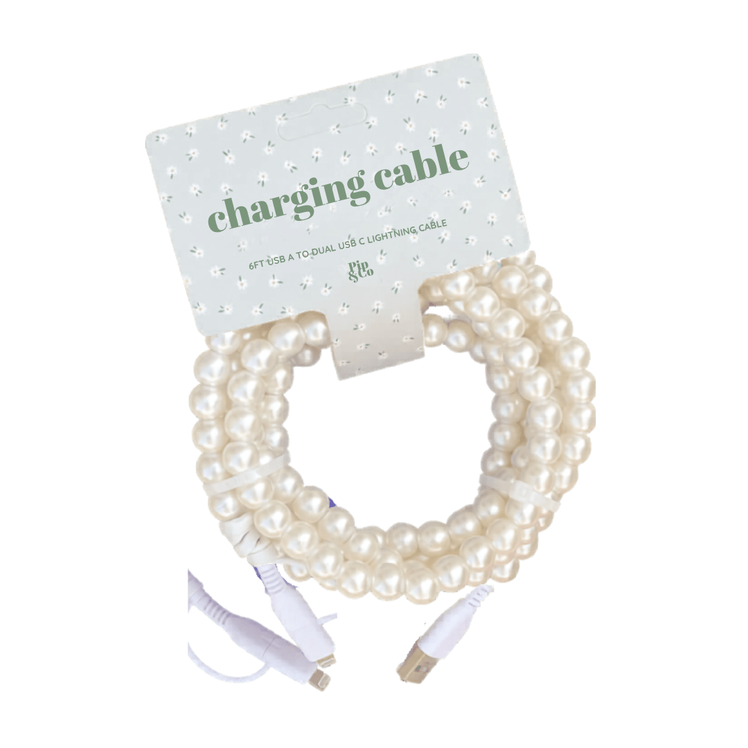 Pearl Beaded Phone Cord - Lizzy G's Fine Gifts