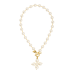 Pearl Cross Toggle Necklace - Lizzy G's Fine Gifts