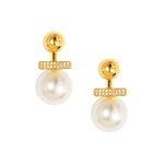 Pearl & Pave Bar Drop Earrings - Lizzy G's Fine Gifts