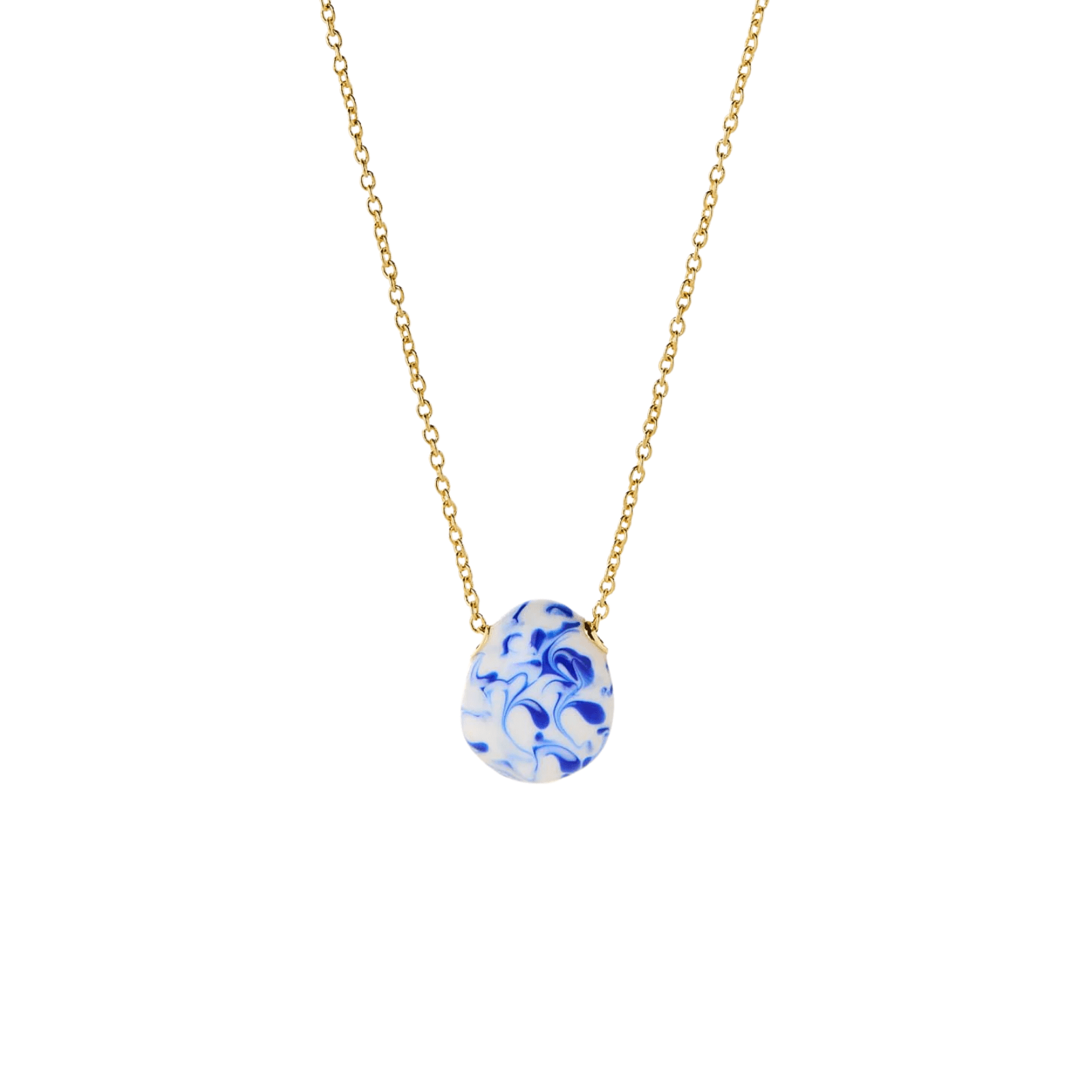 Pebble Mini Marble Blue Necklace - Lizzy G's Fine Gifts