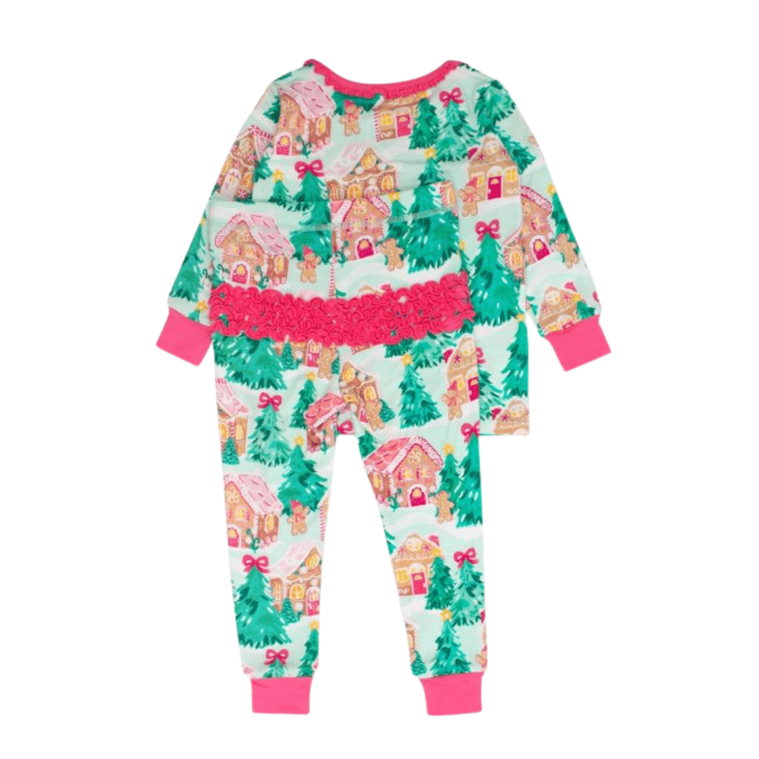 Pink Jolly Gingerbread Two Piece PJ Set - Lizzy G's Fine Gifts