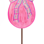 Plaid Bow Egg Garden Stake - Lizzy G's Fine Gifts
