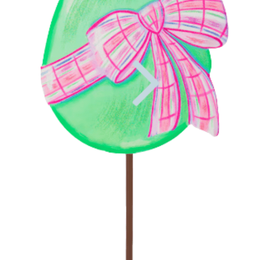 Plaid Bow Egg Garden Stake - Lizzy G's Fine Gifts