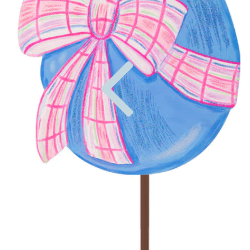 Plaid Bow Egg Garden Stake - Lizzy G's Fine Gifts