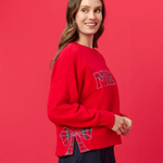 Plaid "Merry" Relaxed Sweatshirt - Lizzy G's Fine Gifts