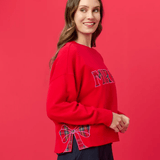 Plaid "Merry" Relaxed Sweatshirt - Lizzy G's Fine Gifts