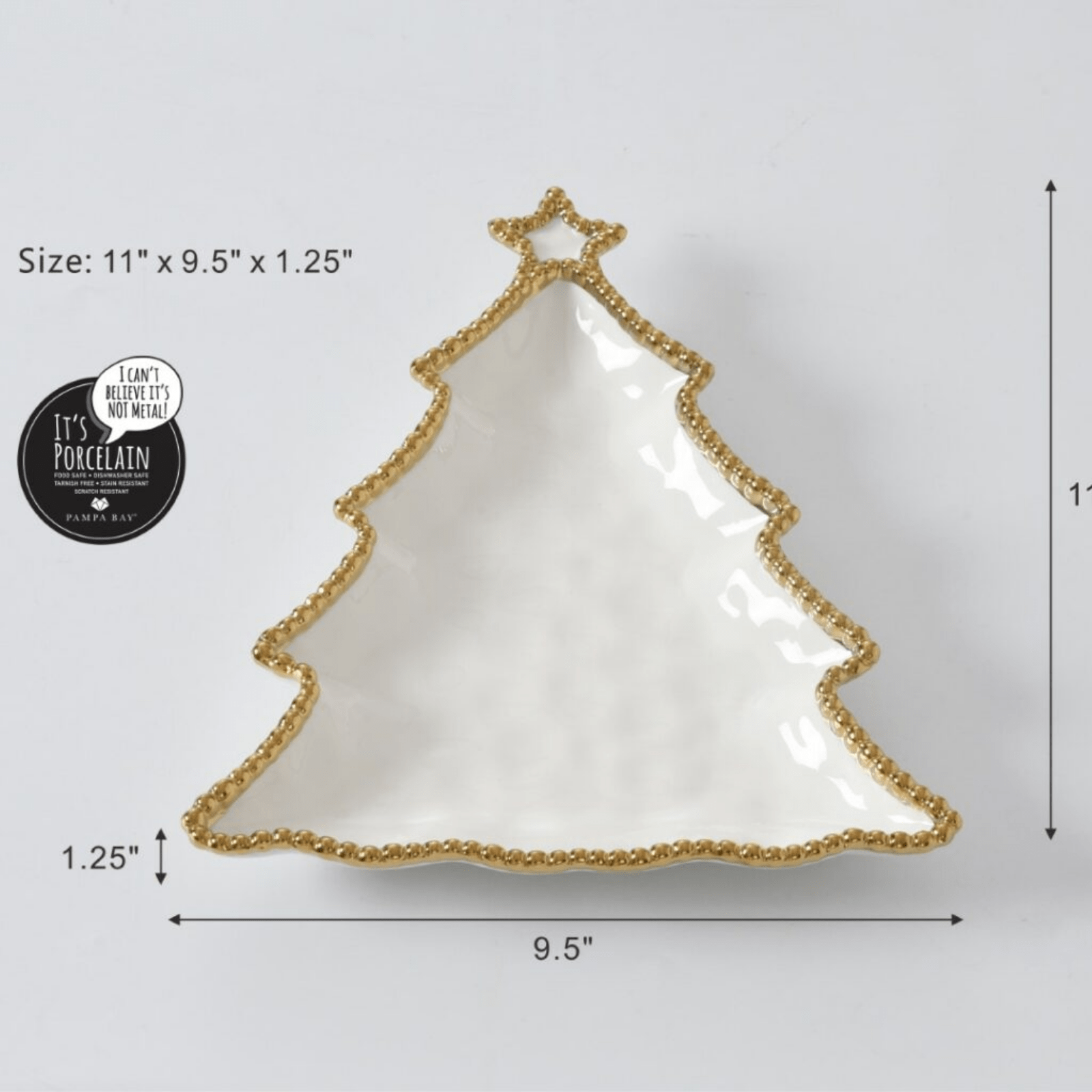 Porcelain Christmas Tree Platter - Lizzy G's Fine Gifts