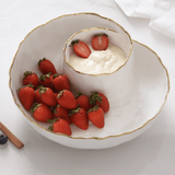 Porcelain Round Chip & Dip Server - Lizzy G's Fine Gifts