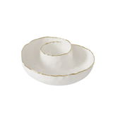 Porcelain Round Chip & Dip Server - Lizzy G's Fine Gifts