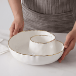 Porcelain Round Chip & Dip Server - Lizzy G's Fine Gifts