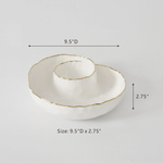 Porcelain Round Chip & Dip Server - Lizzy G's Fine Gifts