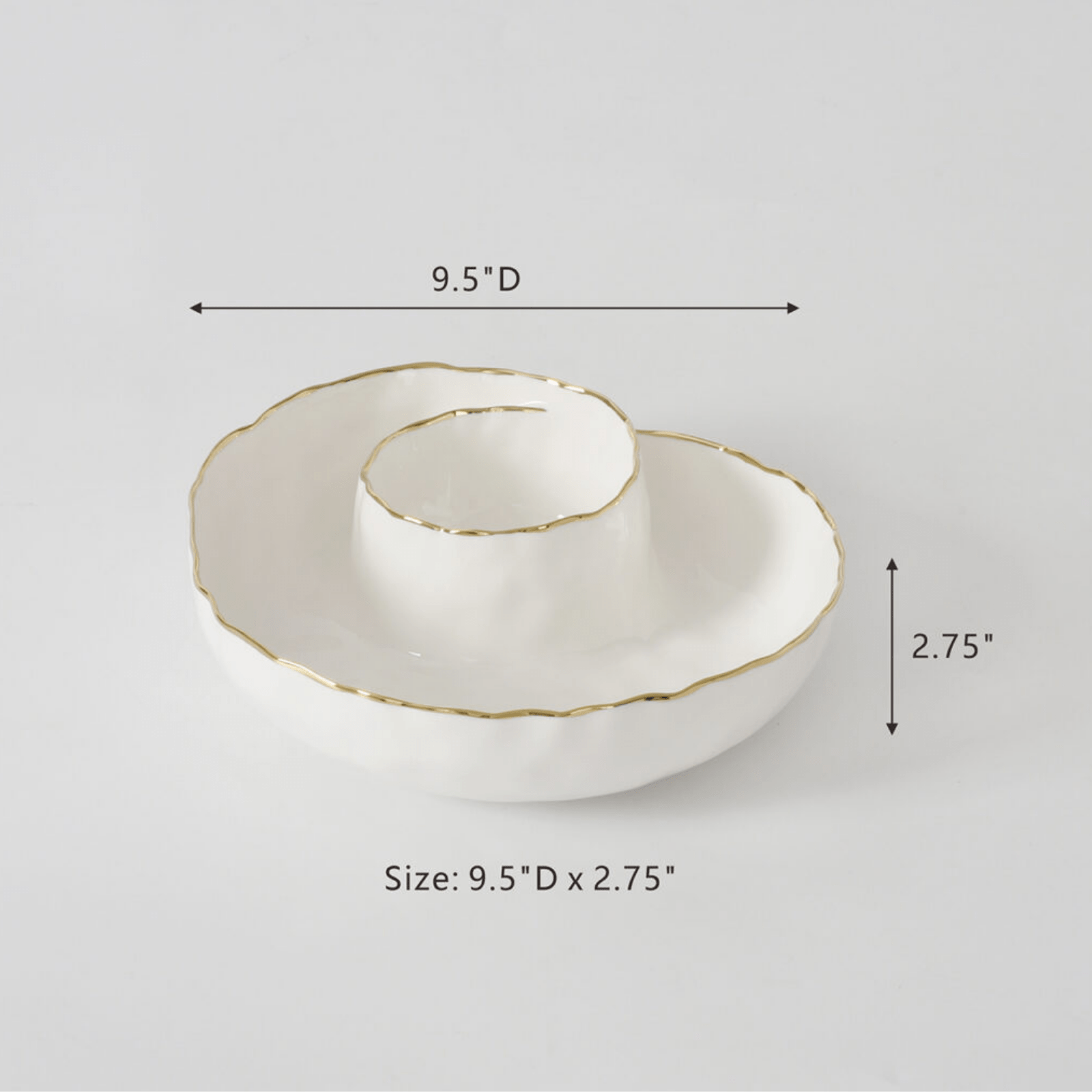 Porcelain Round Chip & Dip Server - Lizzy G's Fine Gifts