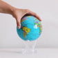 Blue Political Map Solar Powered Spinning Globe