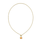 Pumpkin Link Chain Necklace - Orange Mother of Pearl - Lizzy G's Fine Gifts