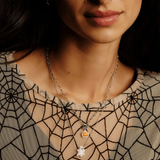 Pumpkin Link Chain Necklace - Orange Mother of Pearl - Lizzy G's Fine Gifts