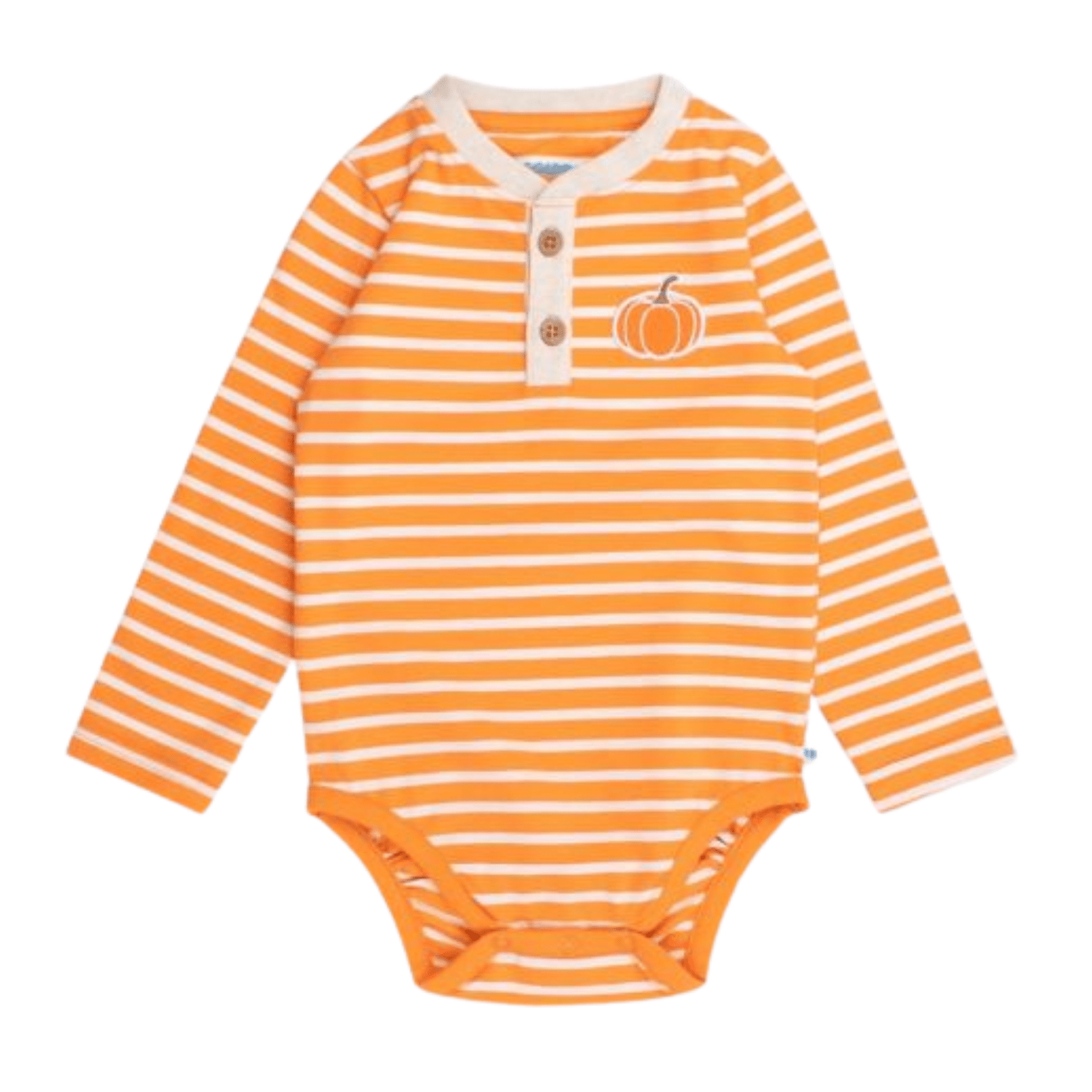 Pumpkin Stripe Long Sleeve Henley Bodysuit - Lizzy G's Fine Gifts