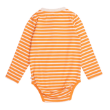 Pumpkin Stripe Long Sleeve Henley Bodysuit - Lizzy G's Fine Gifts