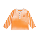 Pumpkin Stripe Long Sleeve Henley Tee - Lizzy G's Fine Gifts