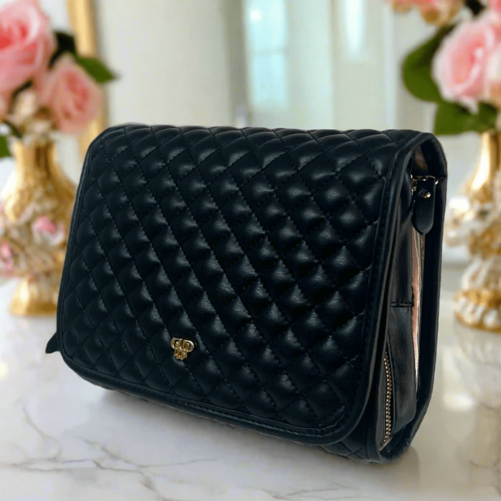 Quilted Hanging Toiletry Case - Lizzy G's Fine Gifts