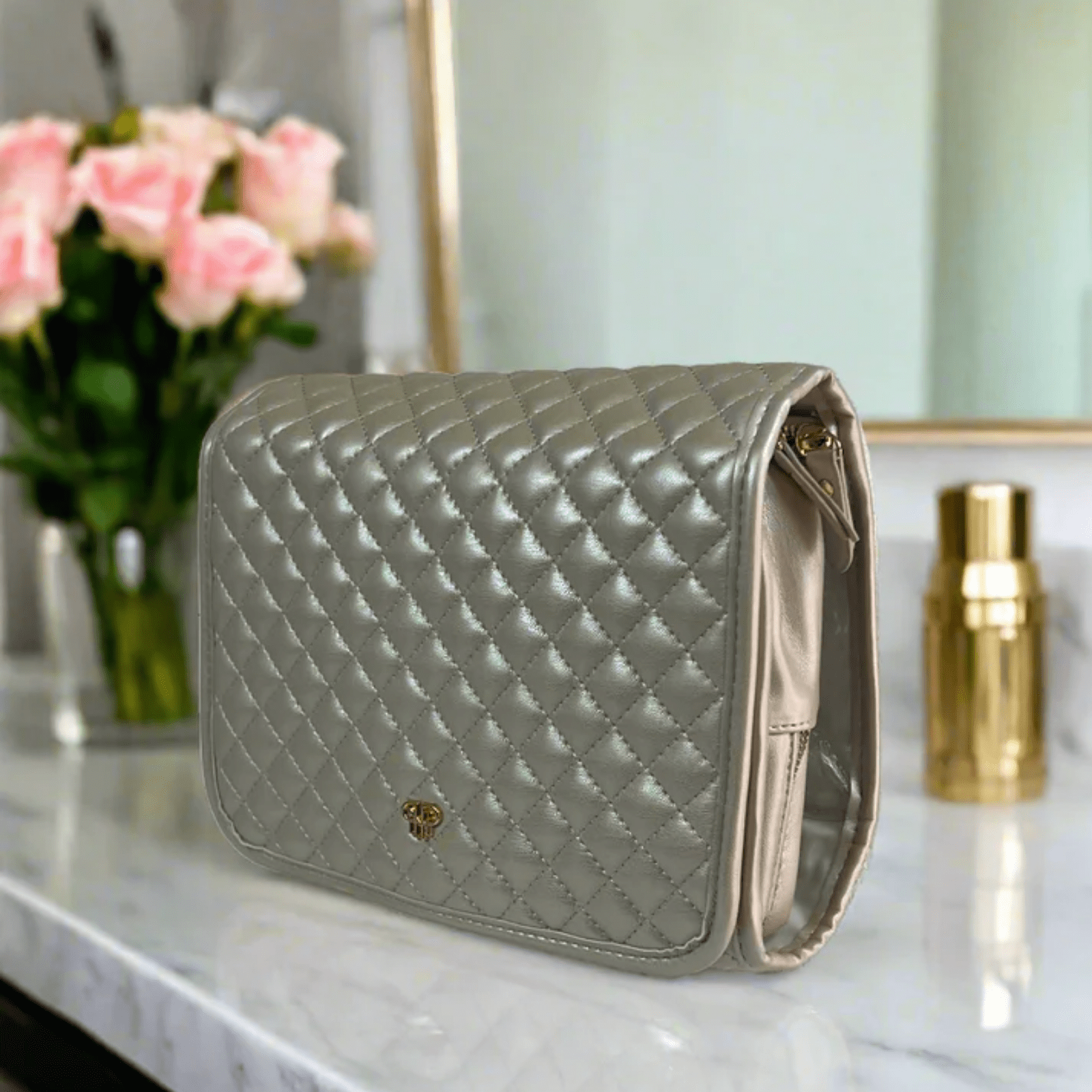 Quilted Hanging Toiletry Case - Lizzy G's Fine Gifts