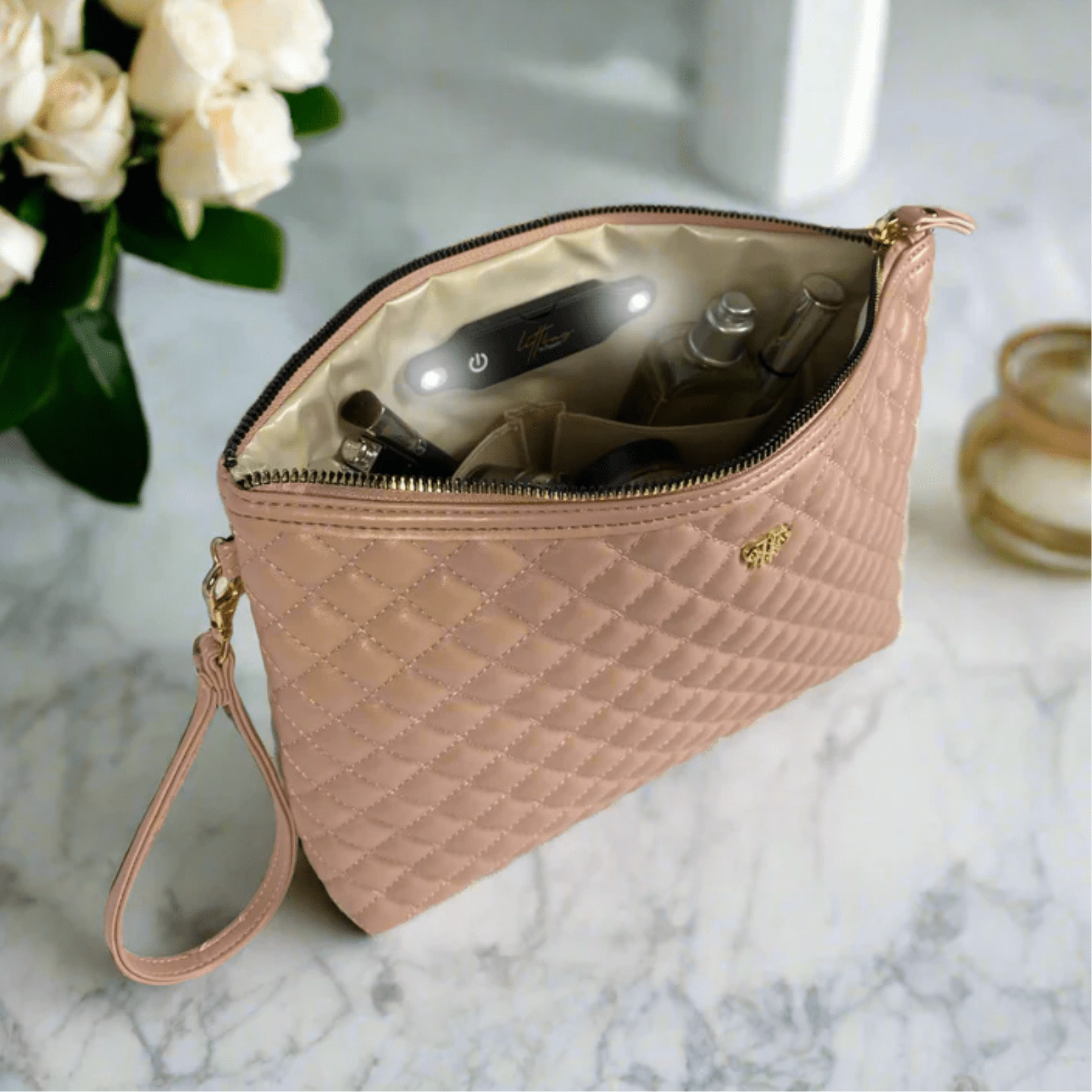 Quilted Litt Light - up Makeup Case - Lizzy G's Fine Gifts