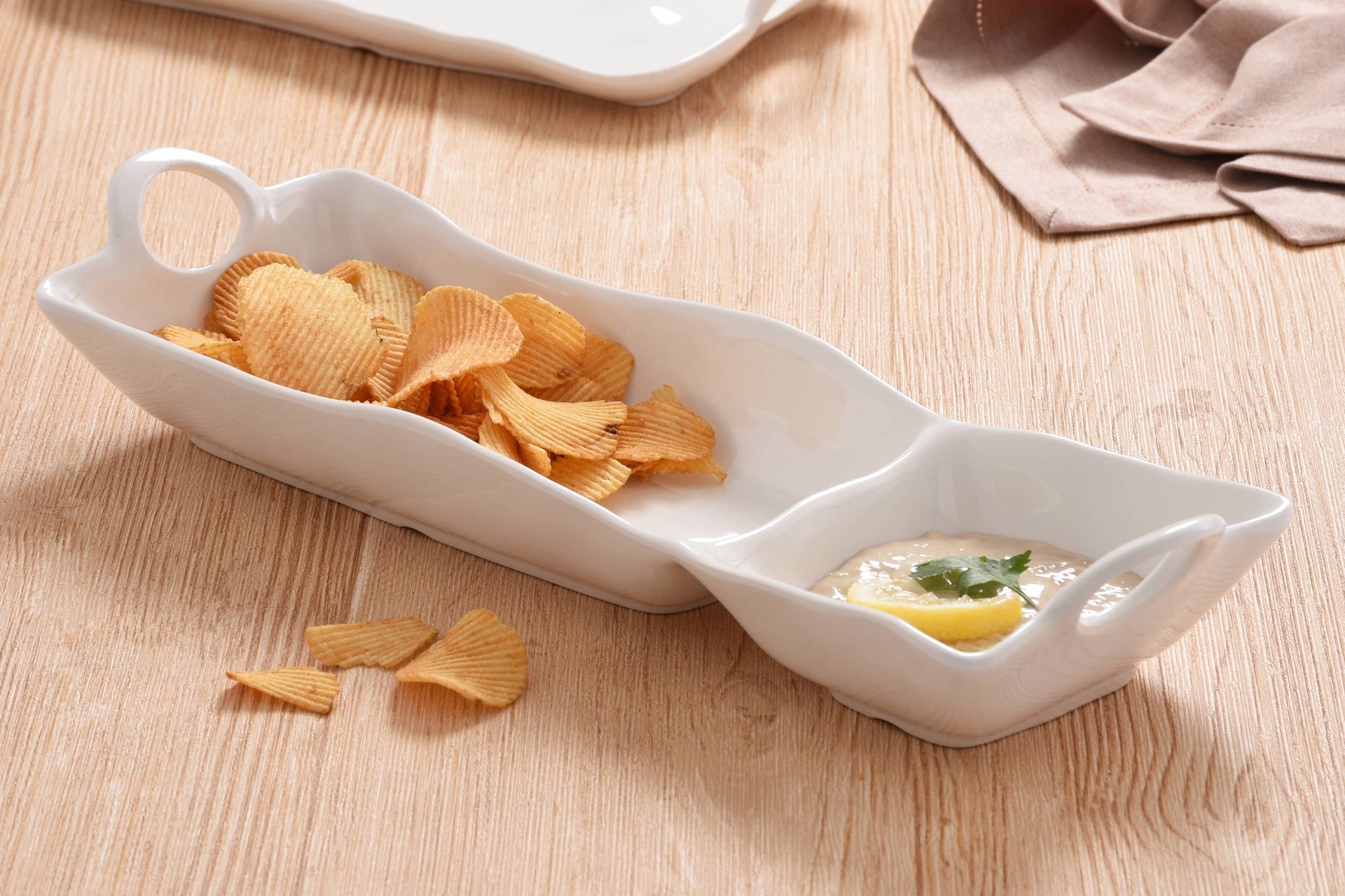 Rectangle Melamine Chip & Dip Server - Lizzy G's Fine Gifts
