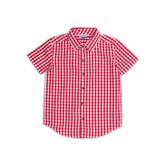 Red Gingham Button Down Shirt - Lizzy G's Fine Gifts