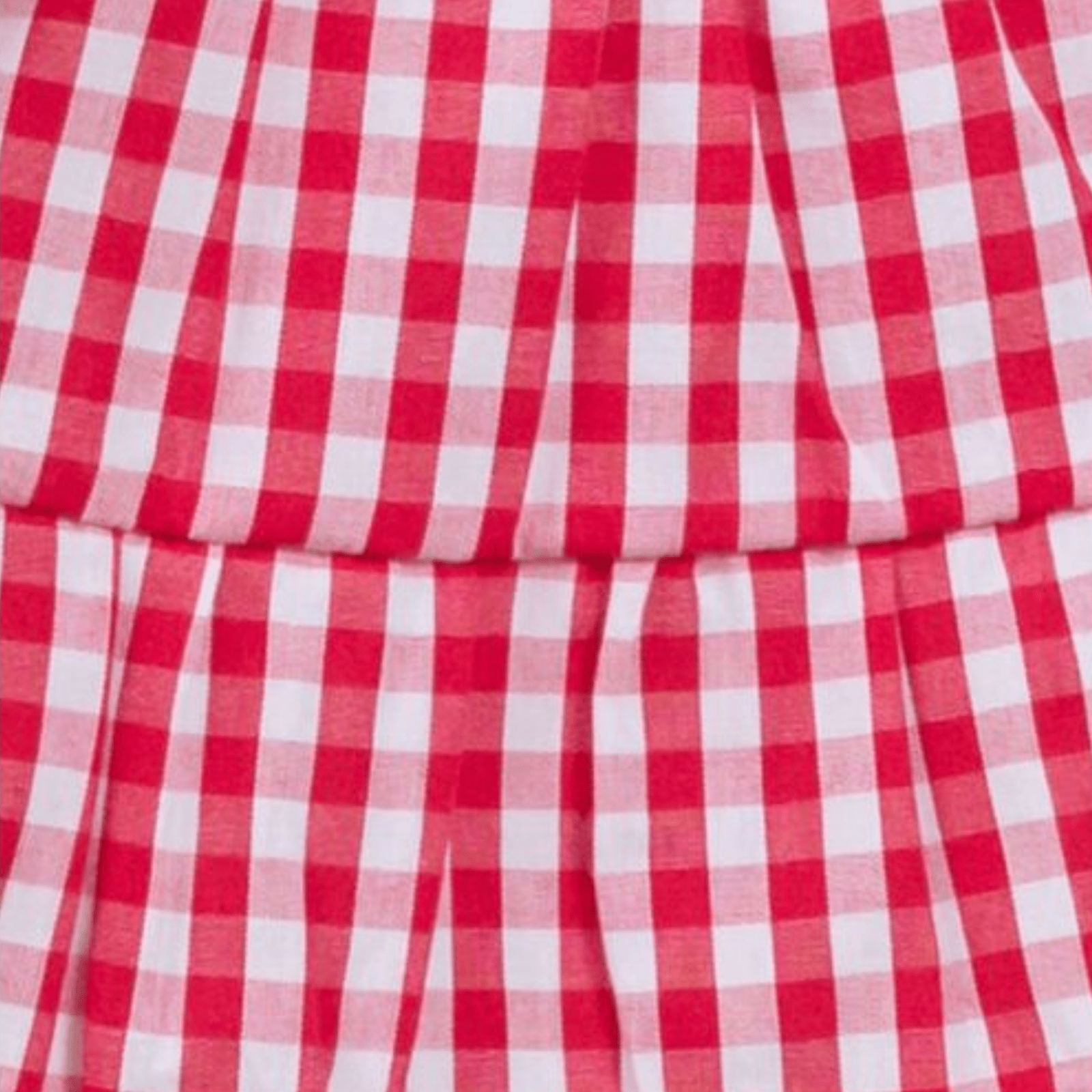 Red Gingham Short Sleeve Skirted Romper - Lizzy G's Fine Gifts