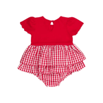 Red Gingham Short Sleeve Skirted Romper - Lizzy G's Fine Gifts