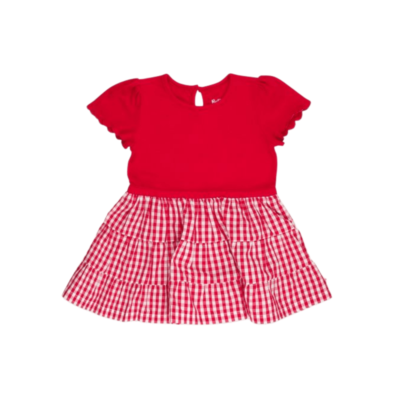 Red Gingham Short Sleeve Tiered Dress - Lizzy G's Fine Gifts