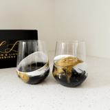 Resin Coated Set of 2 Wine Glasses - Lizzy G's Fine Gifts