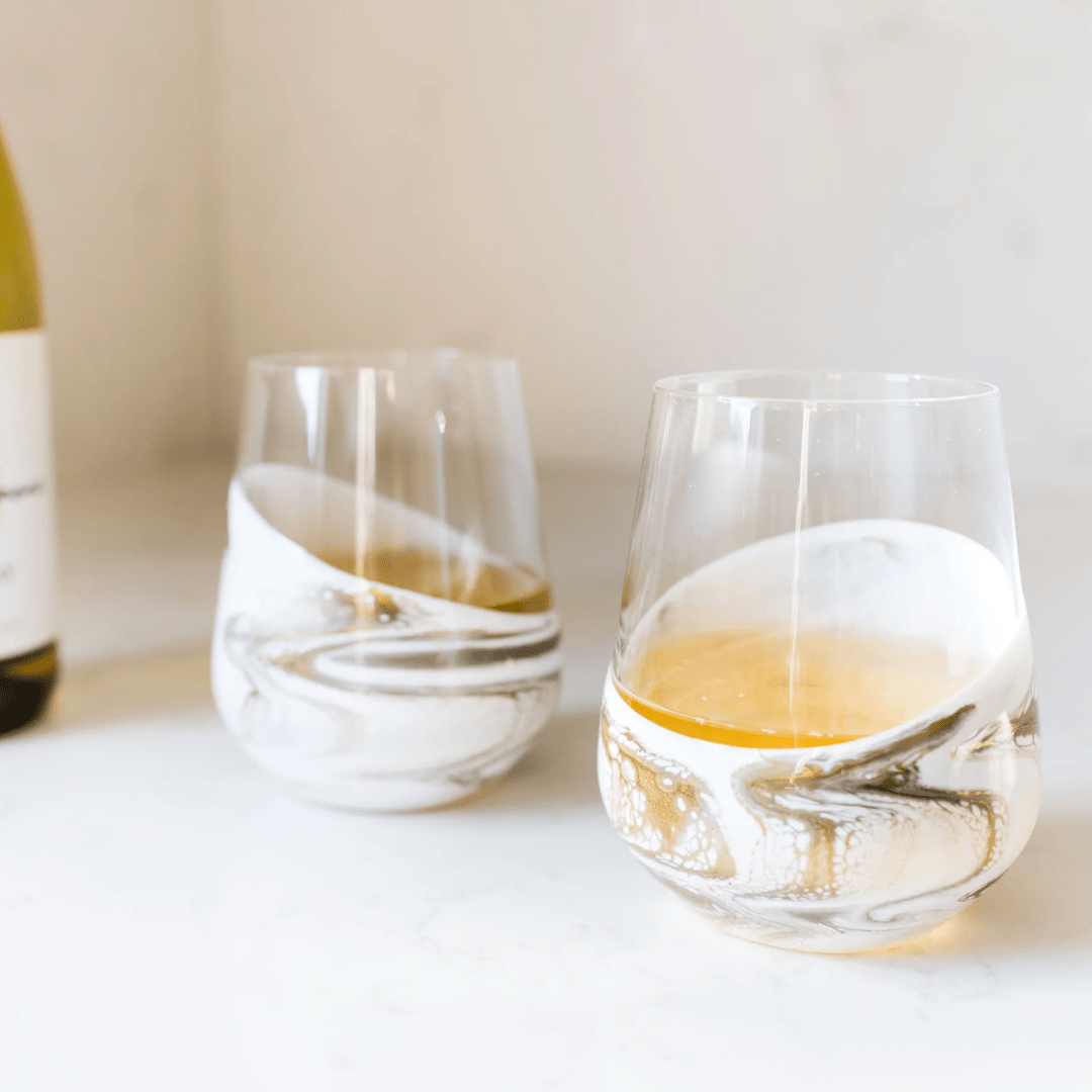 Resin Coated Set of 2 Wine Glasses - Lizzy G's Fine Gifts