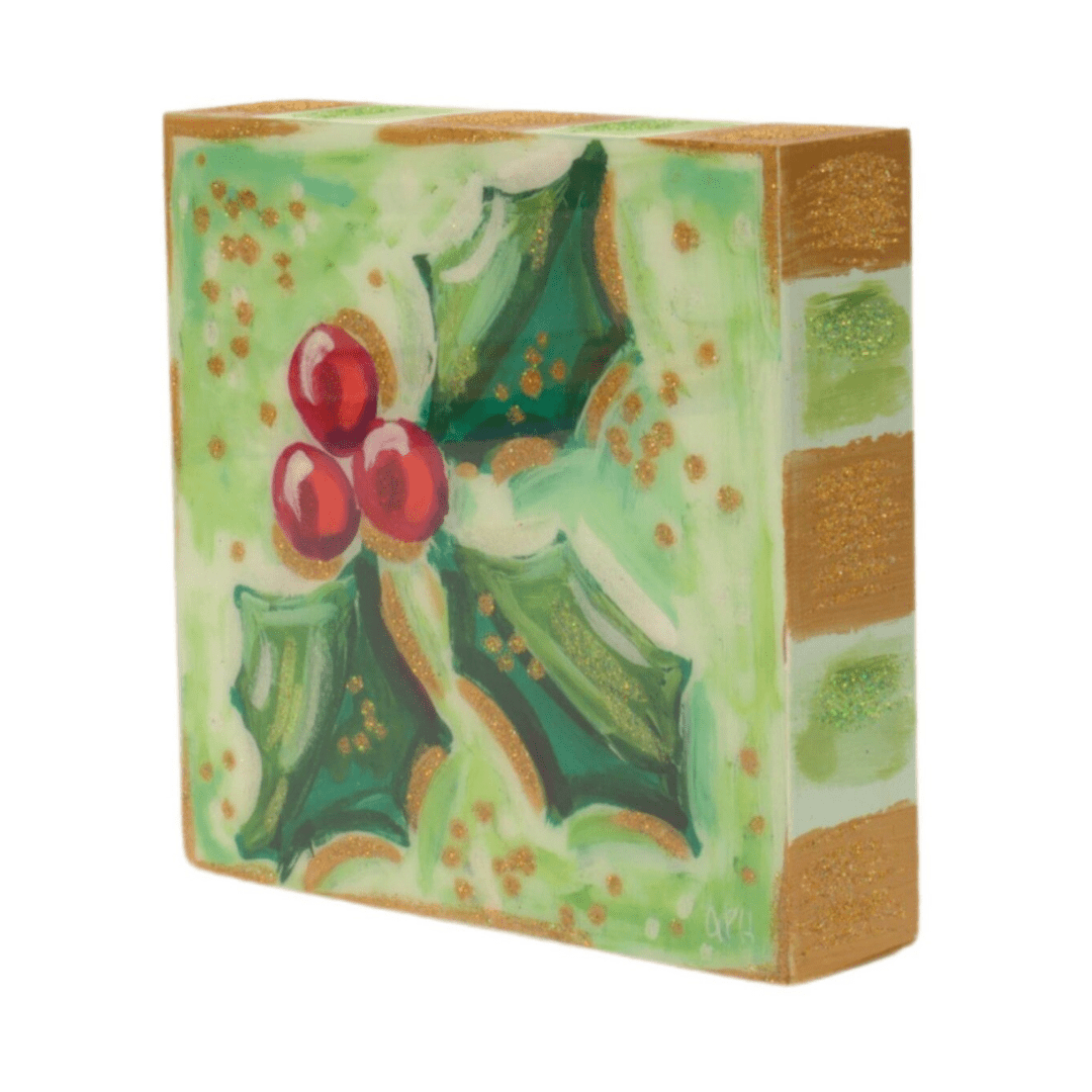 Resin Holly Bough Art Print - Lizzy G's Fine Gifts