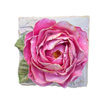 Rose Sculpted Art Block - 4x4 - Lizzy G's Fine Gifts
